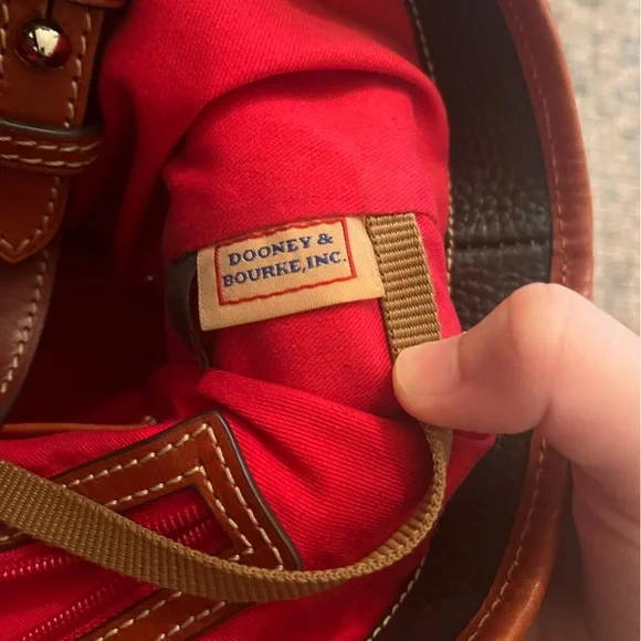 Dooney & Bourke Double Strap Tassel Bag Purse Pebble Grain - Picture 8 of 13